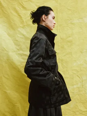 Утеплённая парка SELA с принтом в горошек, черный, арт. 38805