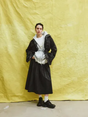 Юбка SELA Пышная Жаккардовая в Горошек, черный, арт. 38811