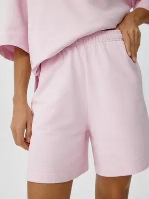 Шорты Sela хлопковые на резинке, розовый, арт. 38812