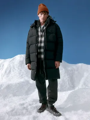 Мужское длинное стеганое пальто SELA, черный, арт. 38816