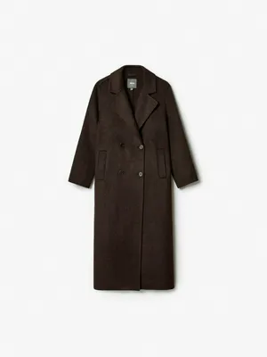 Двубортное пальто макси Sela из смесовой шерсти, коричневый, арт. 39033