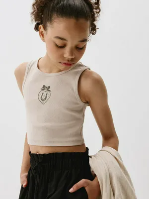 Укороченный топ с принтом для девочек, арт. 3904