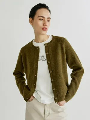 Вязаный кардиган SELA, хаки, арт. 39053