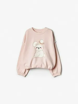 Свитшот Sela с принтом, розовый, арт. 39058