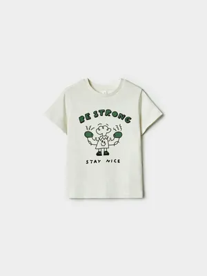 Футболка Sela оверсайз с принтом для мальчиков, бежевый, арт. 39061