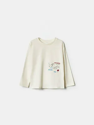 Лонгслив Sela с принтом для мальчиков, бежевый, арт. 39100