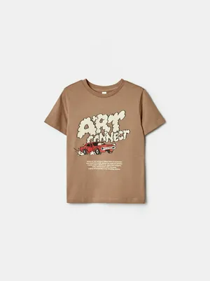 Детская футболка Sela оверсайз с принтом, бежевый, арт. 39114