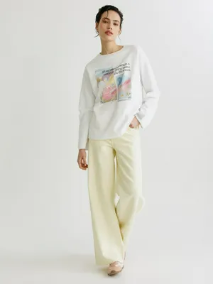 Широкие джинсы SELA со средней посадкой, желтый, арт. 39123