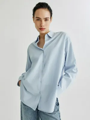 Рубашка оверсайз SELA, голубой, арт. 39124