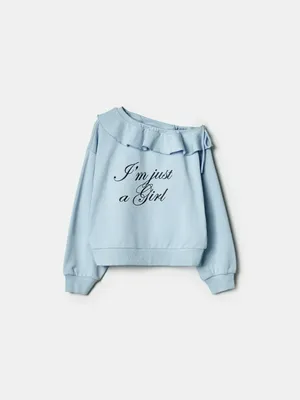 Свитшот SELA асимметричный на одно плечо, голубой, арт. 39125