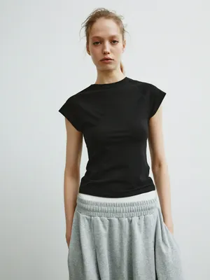 Футболка SELA Young приталенная, черный, арт. 39163