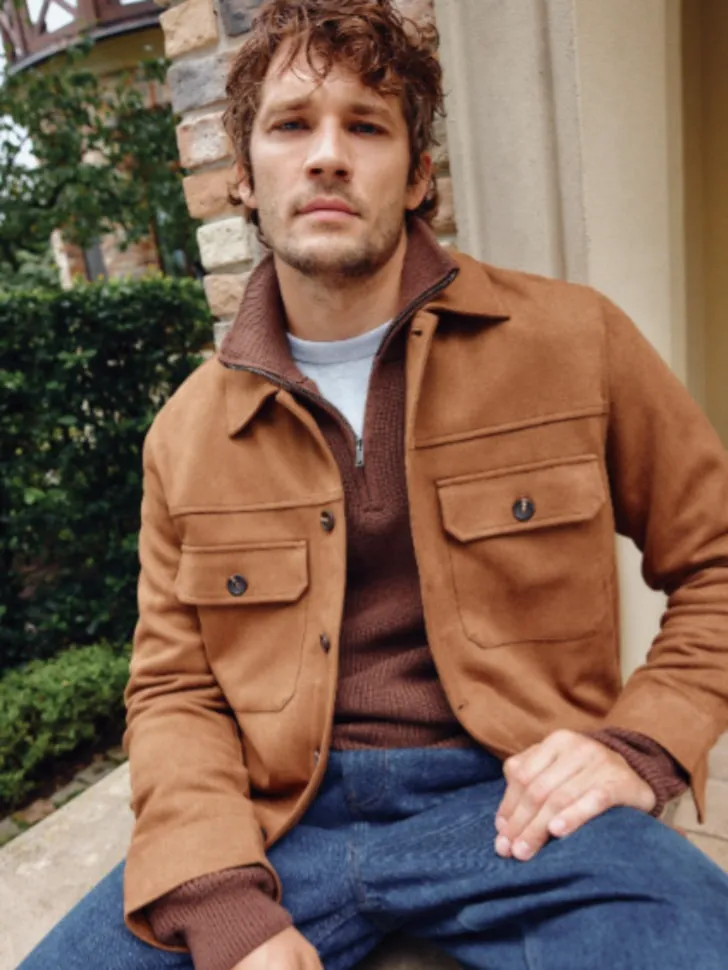 Замшевая рубашка, коричневый, арт. 3917