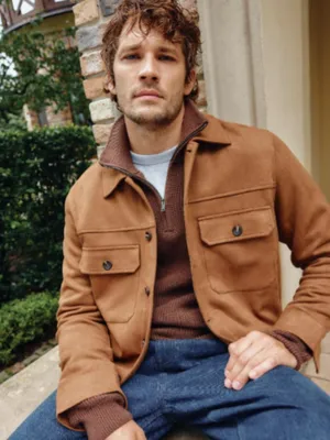 Замшевая рубашка, коричневый, арт. 3917