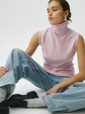 Вязаный топ из шерсти премиум качества, арт. 3930