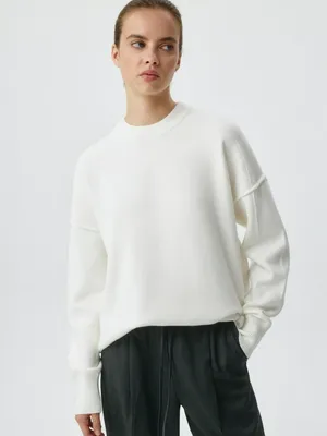 Вязаный джемпер оверсайз, бежевый, арт. 3934