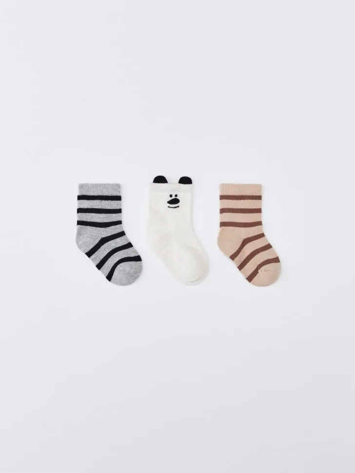 Набор из 3 пар носков для малышей, разноцветный, арт. 3956