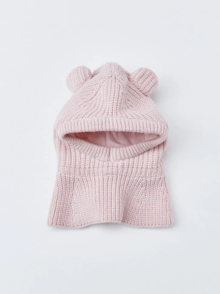 Шапка-шлем с ушками для малышей, розовый, арт. 3960