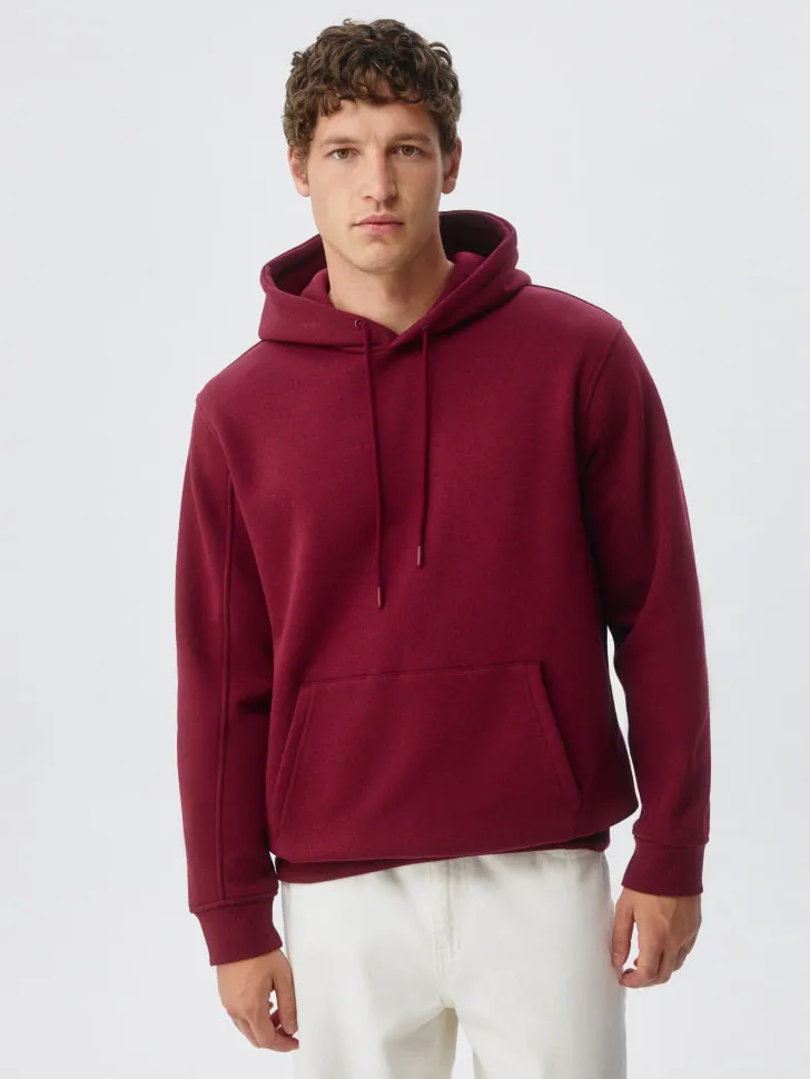 Худи REGULAR FIT из футера, бордовый, арт. 3967