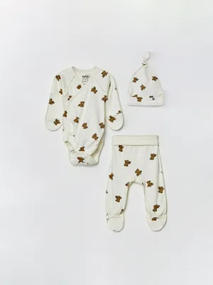 Комплект из шапки, боди и ползунков для малышей, арт. 3969