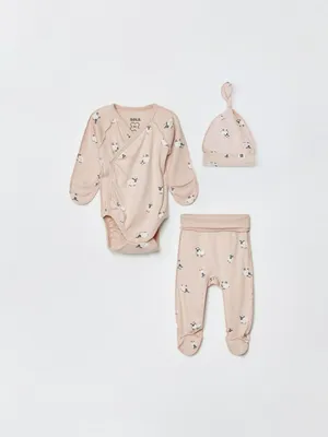 Комплект из шапки, боди и ползунков для малышей, арт. 3970