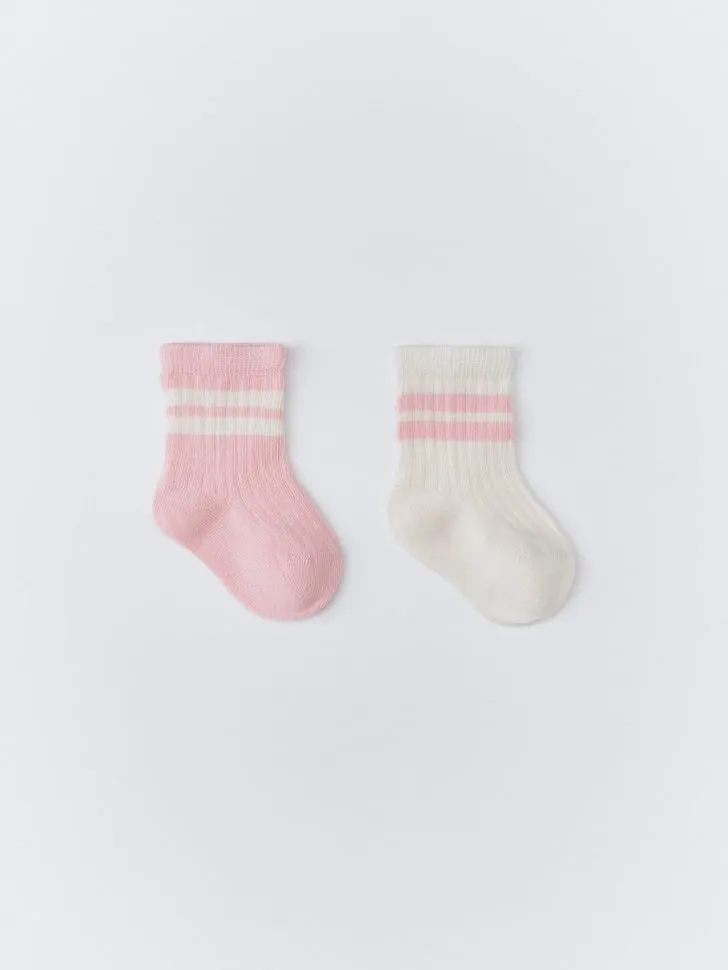 Набор из 2 пар носков для малышей, разноцветный, арт. 3974