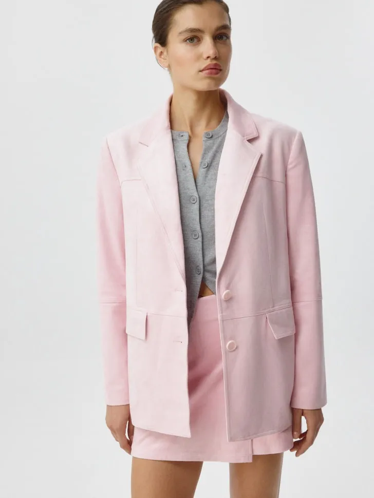 Жакет из искусственной замши, розовый, арт. 3992