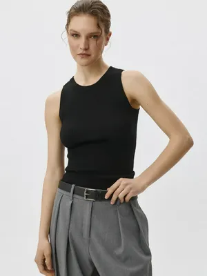 Вязаный топ в рубчик, арт. 4007