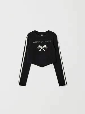 Укороченный лонгслив с асимметричным подолом, арт. 4012