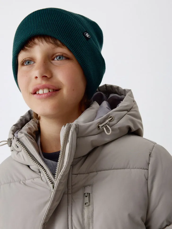 Шапка-бини с патчем детская, зеленый, арт. 4024