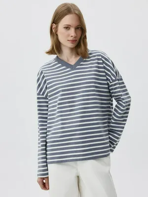 Лонгслив ANNA OVERSIZE FIT с треугольным вырезом, арт. 4027