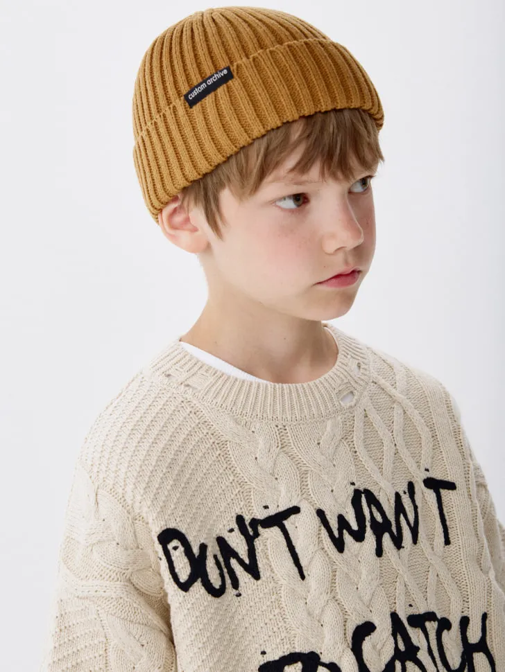 Базовая шапка-бини детская, желтый, арт. 4045