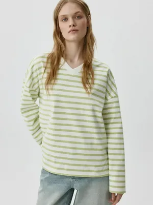 Лонгслив ANNA OVERSIZE FIT с треугольным вырезом, не указан, арт. 4049