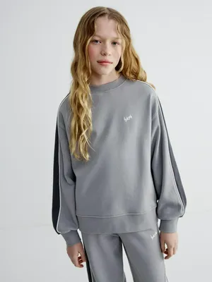 Свитшот Sela с принтом для девочек, серый, арт. 40495