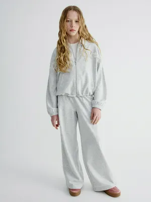 Широкие брюки Sela с кружевными лампасами, серый, арт. 40503