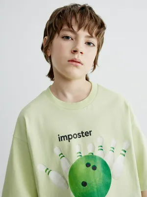 Футболка оверсайз Sela с принтом, зеленый, арт. 40521