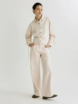 Широкие джинсы SELA с низкой посадкой, бежевый, арт. 40527