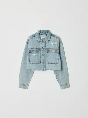 Укороченная джинсовая куртка SELA, голубой, арт. 40534