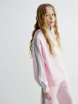 Свитшот Sela для девочек, розовый, арт. 40543