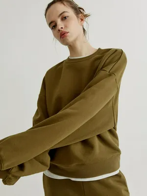 Свитшот оверсайз Sela, хаки, арт. 40550