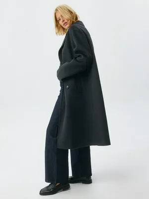 Двубортное пальто из драпа с шерстью, арт. 4057