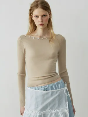 Вязаный джемпер SELA Young с шерстью, бежевый, арт. 40582