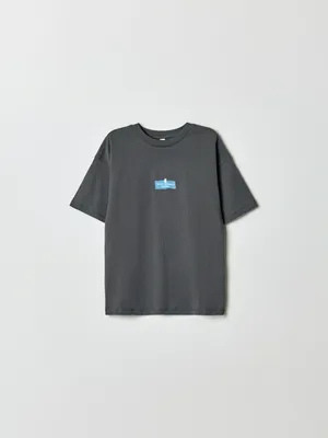 Футболка оверсайз Sela с принтом, серый, арт. 40590