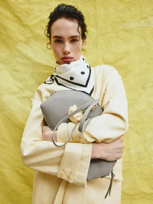 Сумка SELA из натуральной замши, серый, арт. 40597