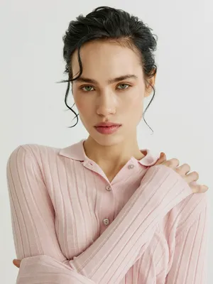 Вязаный кардиган Sela из шерсти, розовый, арт. 40757