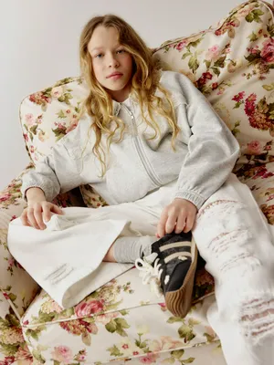 Толстовка с воротником Sela для девочек, серый, арт. 40761