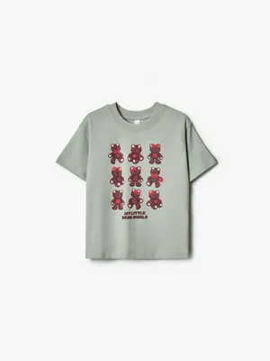 Футболка Sela с принтом для девочек, серый, арт. 40767