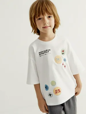 Футболка оверсайз Sela с принтом, белый, арт. 40770