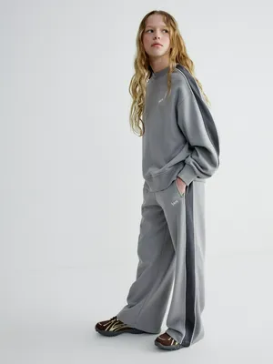 Свободные брюки с лампасами SELA, серый, арт. 40789