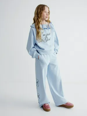 Свободные брюки Sela с вышивкой, голубой, арт. 40796