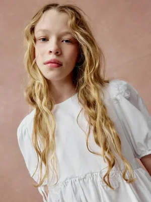 Блузка с баской Sela, белый, арт. 40805